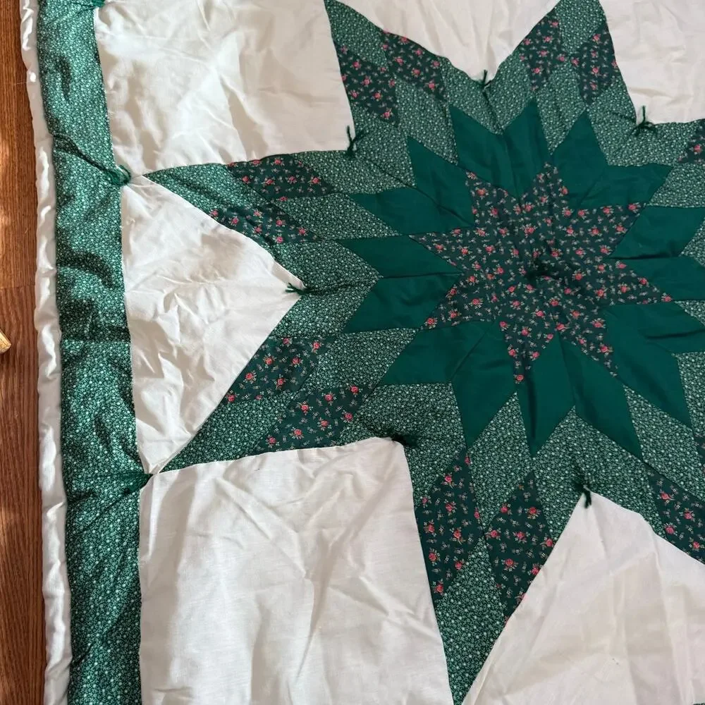 Vintage Lone Star Small Quilt Lap Throw Wall Hanging Hand Quilted